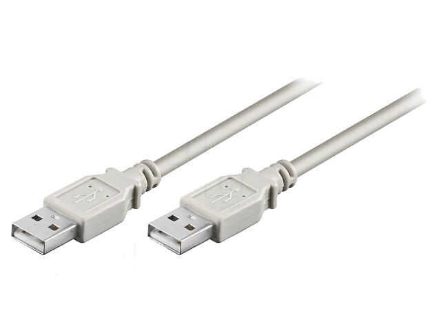 Kabel; USB 2.0; USB-A-stekker,aan beide zijden; 1,8m; grijs Kabel; USB 2.0; USB-A-stekker,aan beide zijden; 1,8m; grijs